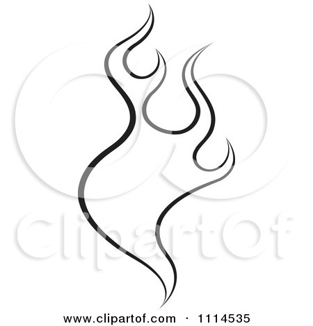 Clipart Black And White Flames - Royalty Free Vector Illustration by Lal Perera