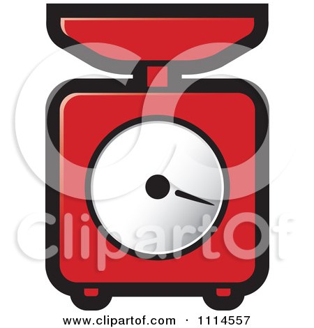 Clipart Red Kitchen Scale - Royalty Free Vector Illustration by Lal Perera