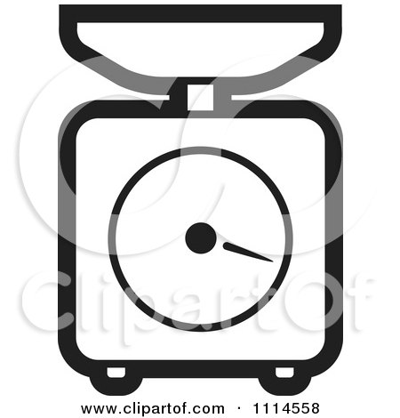 Clipart Black And White Kitchen Scale - Royalty Free Vector Illustration by Lal Perera