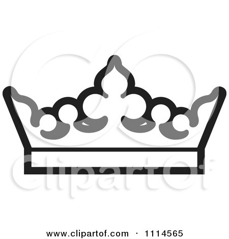 Clipart Black And White Crown - Royalty Free Vector Illustration by Lal Perera