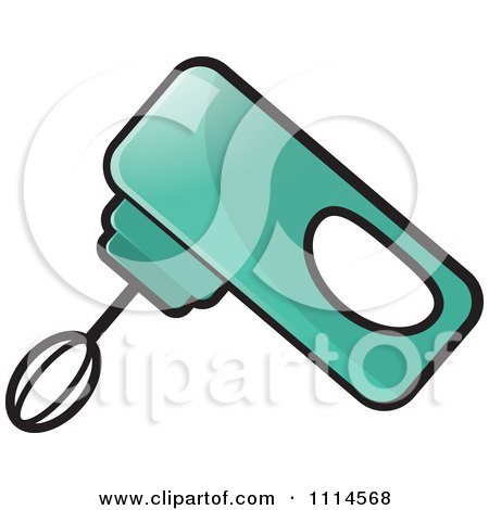 Clipart Green Handheld Electric Mixer - Royalty Free Vector Illustration by Lal Perera