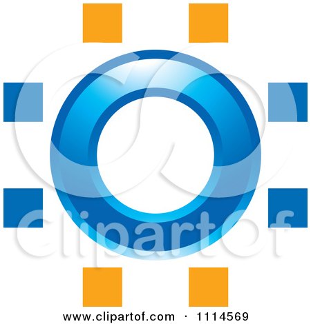 Clipart Blue Circle With Cages - Royalty Free Vector Illustration by Lal Perera