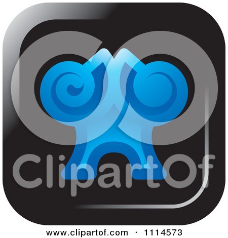Clipart Abstract Blue And Black Icon - Royalty Free Vector Illustration by Lal Perera