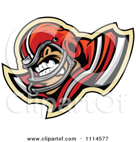 Clipart Competitive Football Player Mascot - Royalty Free Vector Illustration by Chromaco