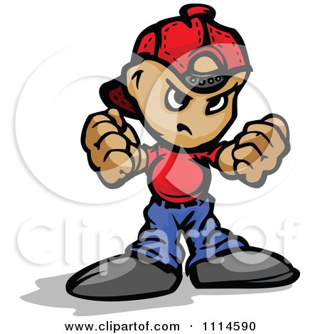 Clipart Tough Punk Kid Holding Up His Fists - Royalty Free Vector Illustration by Chromaco
