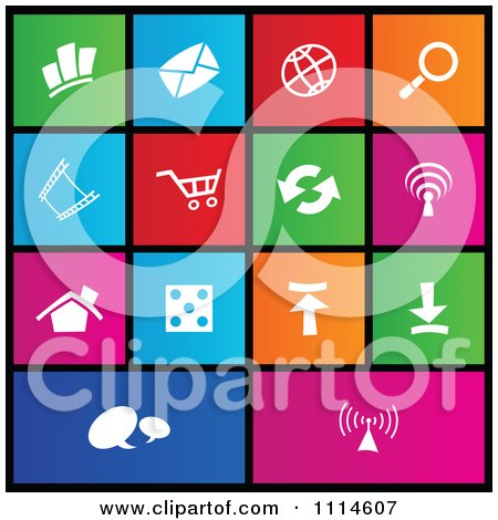Clipart Set Of Colorful Square Web Site Page Metro Style Icons - Royalty Free Vector Illustration by cidepix