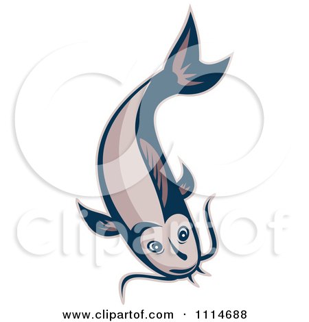 Clipart Catfish Swimming Downwards - Royalty Free Vector Illustration by patrimonio