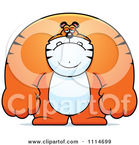 Clipart Depressed Buff Tiger - Royalty Free Vector Illustration by Cory Thoman
