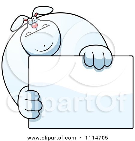 Clipart Buff Rabbit Holding A Sign 1 - Royalty Free Vector Illustration by Cory Thoman