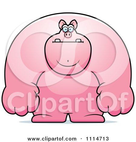 Clipart Buff Pig - Royalty Free Vector Illustration by Cory Thoman