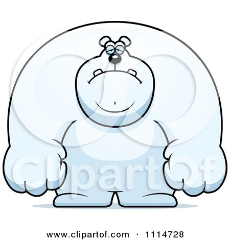 Clipart Depressed Buff Polar Bear - Royalty Free Vector Illustration by Cory Thoman