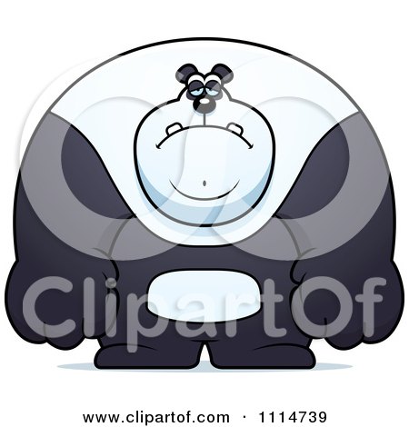 Clipart Depressed Buff Panda - Royalty Free Vector Illustration by Cory Thoman