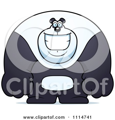 Clipart Happy Buff Panda Smiling - Royalty Free Vector Illustration by Cory Thoman