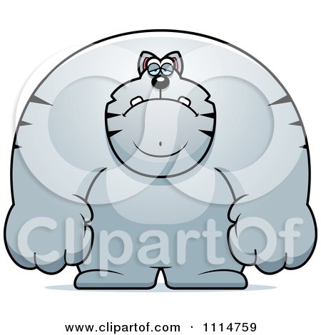 Clipart Depressed Buff Gray Cat - Royalty Free Vector Illustration by Cory Thoman