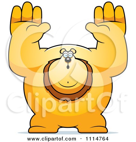 Clipart Buff Lion Giving Up - Royalty Free Vector Illustration by Cory Thoman