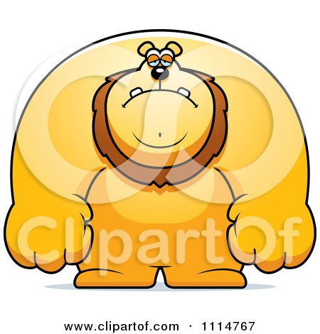 Clipart Depressed Buff Lion - Royalty Free Vector Illustration by Cory Thoman
