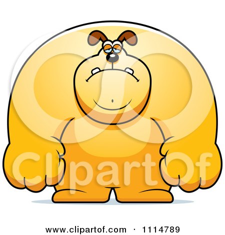 Clipart Depressed Buff Dog - Royalty Free Vector Illustration by Cory Thoman