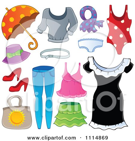 Clipart Accessories And Clothes 2 - Royalty Free Vector Illustration by visekart