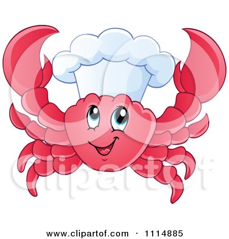 Clipart Happy Chef Crab - Royalty Free Vector Illustration by visekart