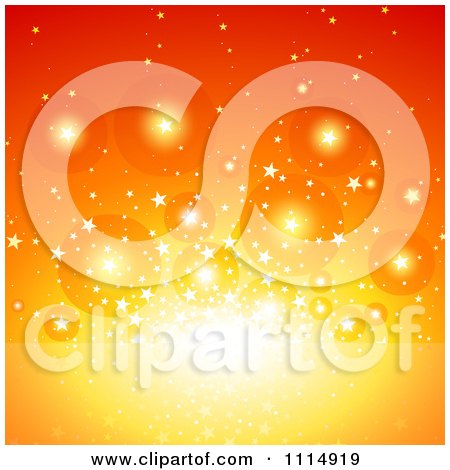 Clipart Orange Bubble And Star Burst Background - Royalty Free Vector Illustration by dero
