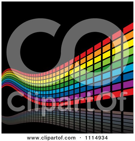 Clipart Rainbow Wave And Reflection Background - Royalty Free Vector Illustration by dero