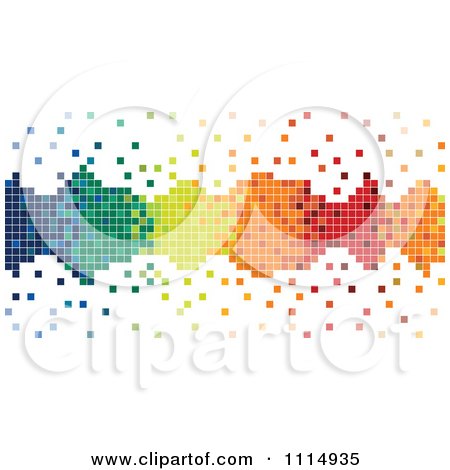 Clipart Colorful Pixels Forming A Border With Loose Tiles - Royalty Free Vector Illustration by dero