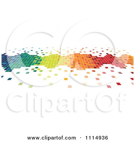 Clipart Colorful Pixels Forming A Border - Royalty Free Vector Illustration by dero