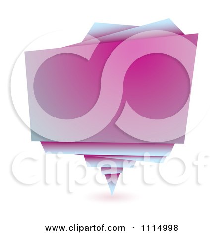 Clipart Gradient Pink Origami Paper Banner - Royalty Free Vector Illustration by michaeltravers