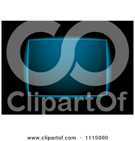 Clipart Glowing Blue Sign On Black - Royalty Free Vector Illustration by michaeltravers