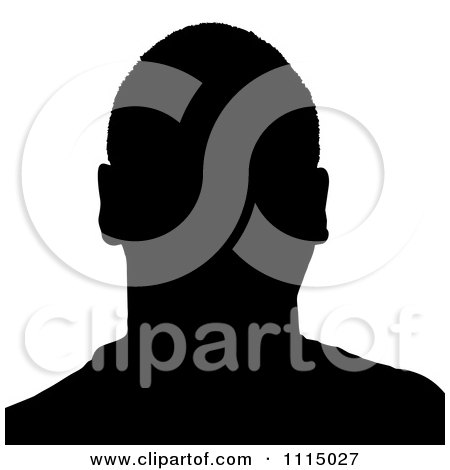 Clipart Black Silhouetted Mans Silhouette From The Shoulders Up - Royalty Free Vector Illustration by Arena Creative