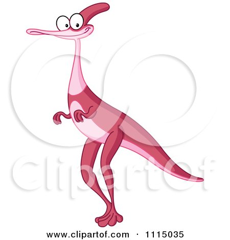 Clipart Cute Duckbill Dinosaur Smiling - Royalty Free Vector Illustration by yayayoyo