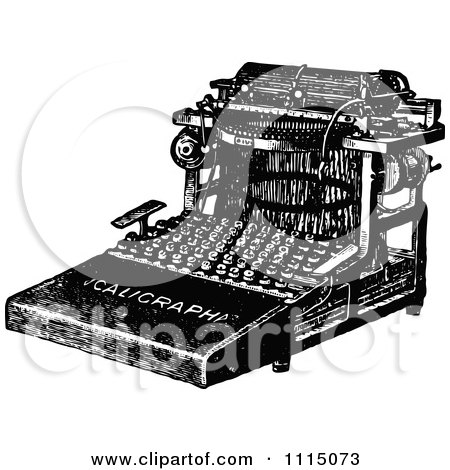 Clipart Vintage Black And White Typewriter - Royalty Free Vector Illustration by Prawny Vintage