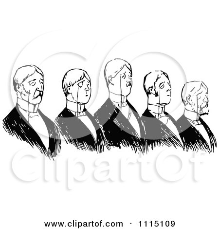 Clipart Vintage Black And White Snooty Men With Monocles - Royalty Free Vector Illustration by Prawny Vintage