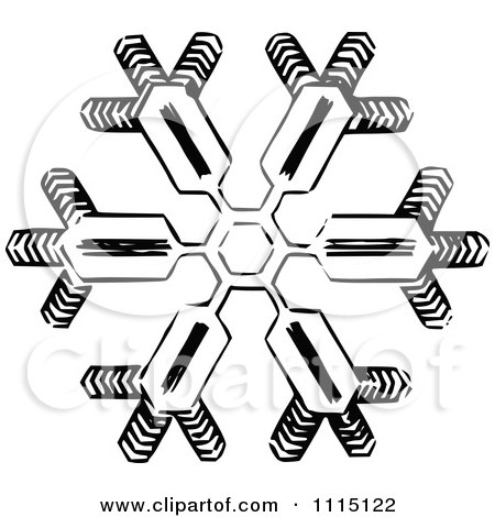 Clipart Vintage Black And White Snowflake 2 - Royalty Free Vector Illustration by Prawny Vintage