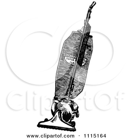 Clipart Vintage Black And White Vacuum - Royalty Free Vector Illustration by Prawny Vintage