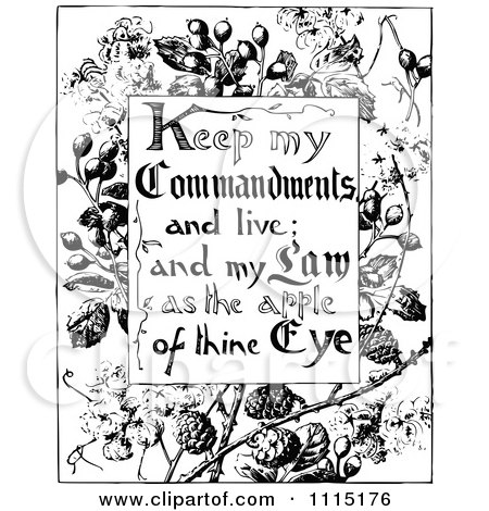 Clipart Vintage Black And White Scripture Verse 1 - Royalty Free Vector Illustration by Prawny Vintage