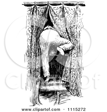Clipart Vintage Black And White Man Climbing Through A Window Window - Royalty Free Vector Illustration by Prawny Vintage