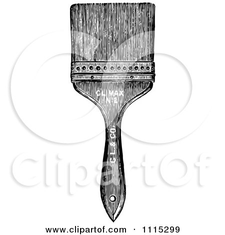 Clipart Vintage Black And White Paint Brush 1 - Royalty Free Vector Illustration by Prawny Vintage