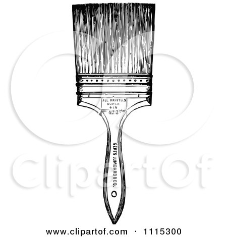 Clipart Vintage Black And White Paint Brush 2 - Royalty Free Vector Illustration by Prawny Vintage