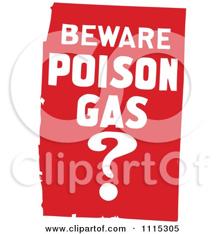 Clipart Red Beware Poison Gas Sign - Royalty Free Vector Illustration by Prawny Vintage