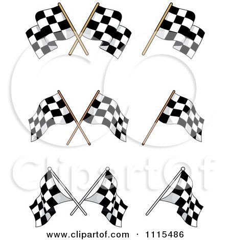Clipart Crossed Checkered Racing Flags - Royalty Free Vector Illustration by Vector Tradition SM