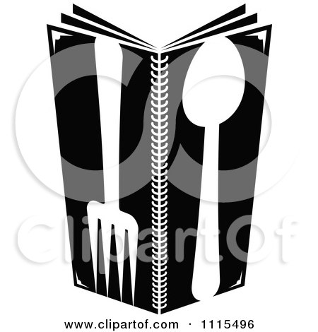 Clipart Black And White Dining And Restaurant Silverware Menu Logo 4 - Royalty Free Vector Illustration by Vector Tradition SM