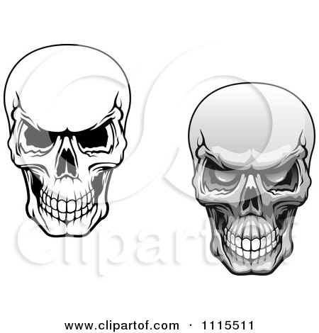 Clipart Evil Human Skulls Grinning - Royalty Free Vector Illustration by Vector Tradition SM