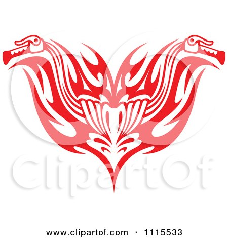 Clipart Red Tribal Motorcycle Biker Handlebars - Royalty Free Vector Illustration by Vector Tradition SM