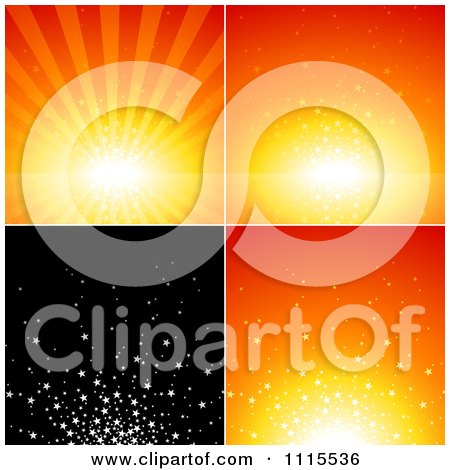 Clipart Orange And Black Starburst Backgrounds - Royalty Free Vector Illustration by dero