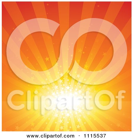 Clipart Orange Starburst Background With Rays - Royalty Free Vector Illustration by dero
