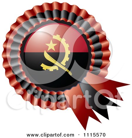 Clipart Shiny Angola Flag Rosette Bowknots Medal Award - Royalty Free Vector Illustration by MilsiArt