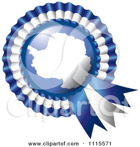Clipart Shiny Antarctica Flag Rosette Bowknots Medal Award - Royalty Free Vector Illustration by MilsiArt