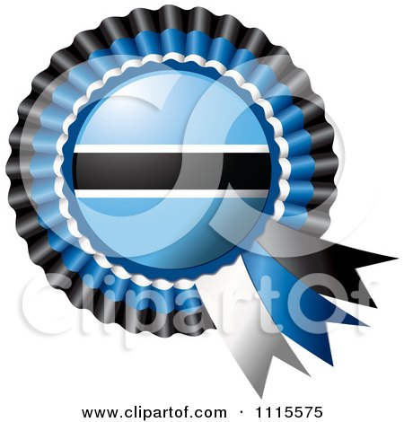 Clipart Shiny Botswana Flag Rosette Bowknots Medal Award - Royalty Free Vector Illustration by MilsiArt