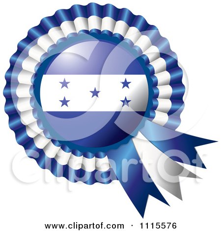 Clipart Shiny Honduras Flag Rosette Bowknots Medal Award - Royalty Free Vector Illustration by MilsiArt